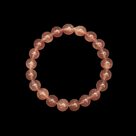 Sparkling Golden-Sand Strawberry Quartz Bracelet