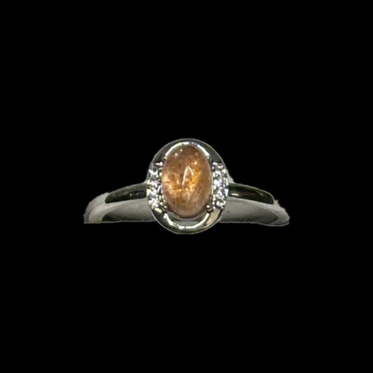 Sunstone Crystal Ring