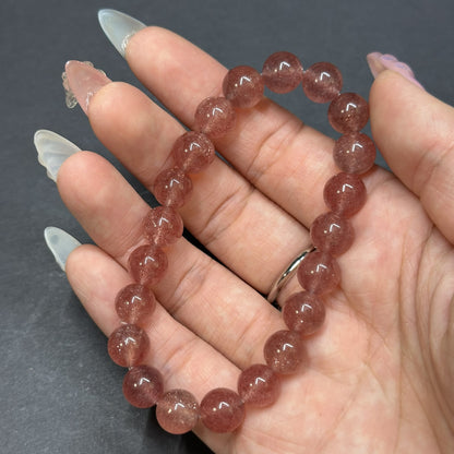 Sparkling Golden-Sand Strawberry Quartz Bracelet