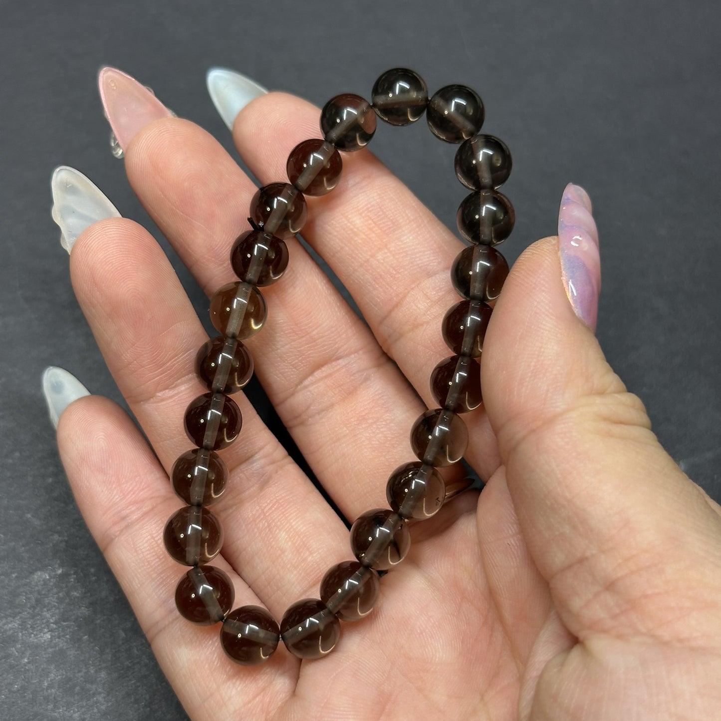 High-Clarity Smoky Quartz Bracelet